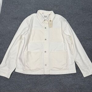 OOBE Brand Canvas Chore Coat Classic White Button Front Mens Sz XL Japanese NWT